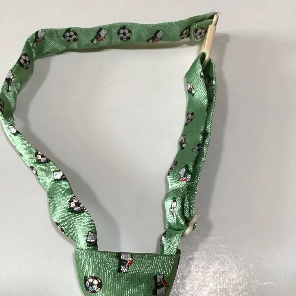 The Children's Place Tie Toddler Boys 24M-4T Green Soccer Necktie Pre-tied Adj.